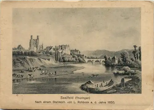 Saalfeld, nach einem Stahlstich von L. Rohbock a.d. Jahre 1850 -520562