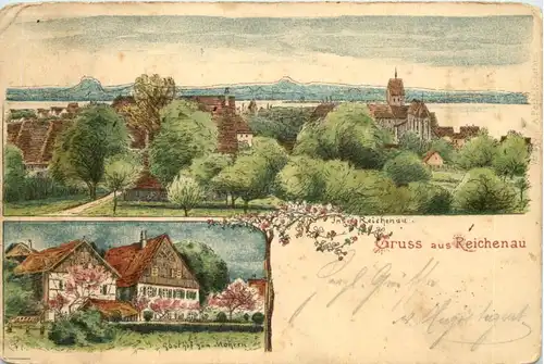 Gruss aus Reichenau - Gasthaus zum Mohren - Litho -604346