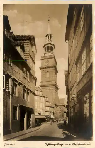 Hannover, Köbelingerstrasse m.d. Öegidiuskirche -395354