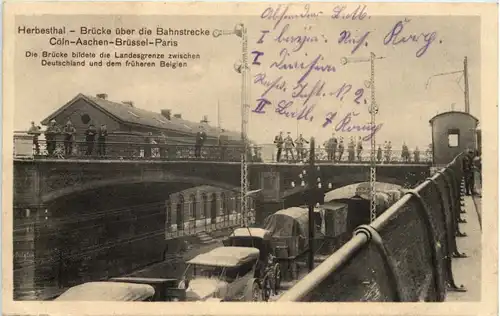 Herbesthal-Brücke über die Bahnstrecke - Feldpost 1. Bay Res. Division -631084