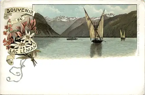 Souvenir du Lac Leman - Litho -629808