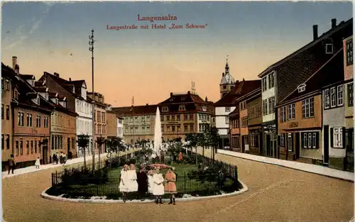 Langensalza - Langestrasse mit Hotel Zum Schwan -631424