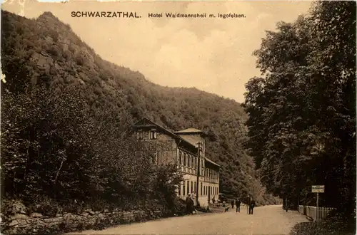 Schwarzatal, Hotel Waldmannsheil m. Ingofelsen -520312