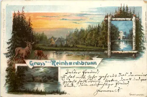 Gruss aus Reinhardsbrunn bei Friedrichroda - Litho -631334