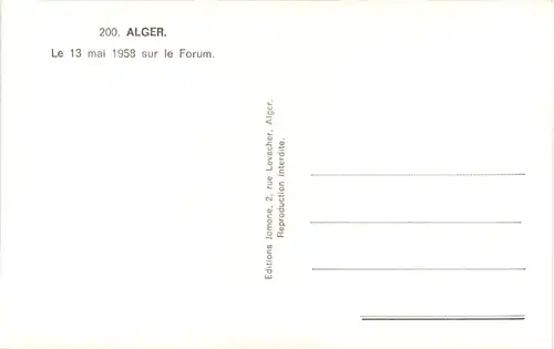 Alger - Le 13 mai 1958 sur leu Forum -630552