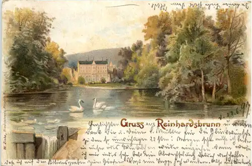 Gruss aus Reinhardsbrunn bei Friedrichroda - Litho -631330