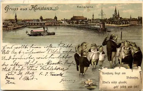 Gruss aus Konstanz - Litho Frösche -631774