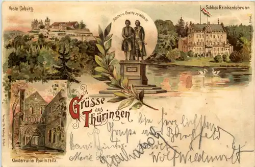 Grüsse aus Thüringen - Coburg - Paulinzella - Litho -632112