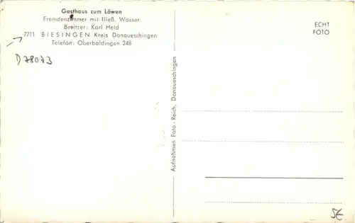 Biesingen Kr. Donaueschingen, Gasthaus zum Löwen -521112