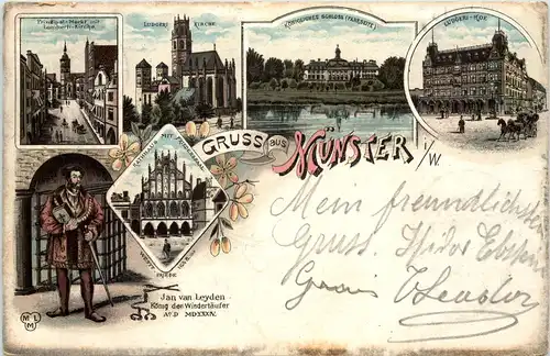 Gruss aus Münster in Westfalen - Litho -631252