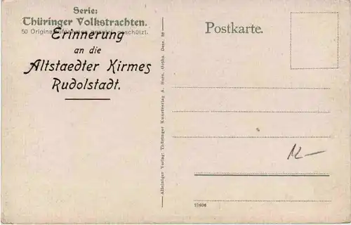 Rudolstadt - Erinnerung an die Altstaedter Kirmes - Tracht Thüringen -632136