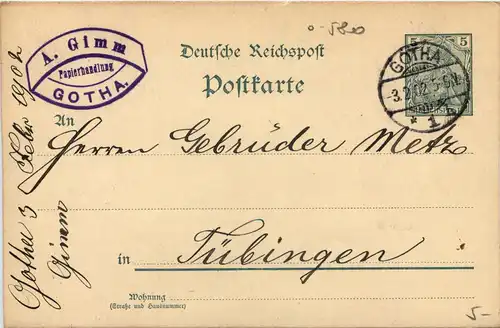 Gotha - Gebrüder Metz Tübingen - Ganzsache -631472