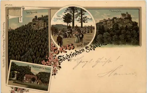 Hohnstein - Gruss aus der sächsischen Schweiz - Litho -631592