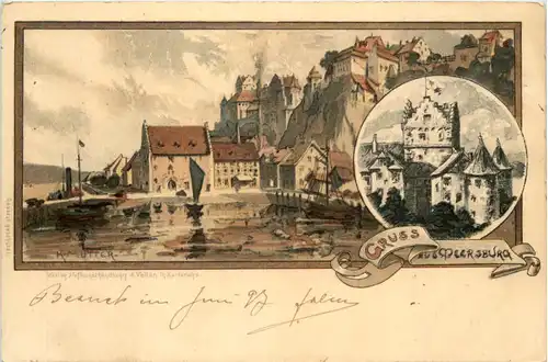 Gruss aus Meersburg - Litho Künstler AK K. Mutter -631720