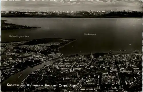 Konstanz a. Bodensee u. Rhein mit Österr. Alpen -504812