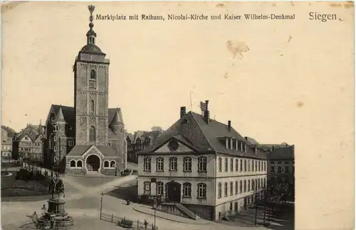 Siegen - Marktplatz mit Rathaus -632648