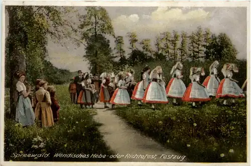 Spreewald, Wendisches hebe- und Richtefest, Festzug -397386