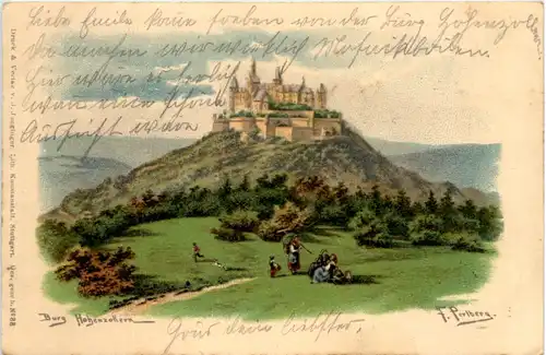 Burg hohenzollern - Litho - Künstler AK F. Perlberg -631924