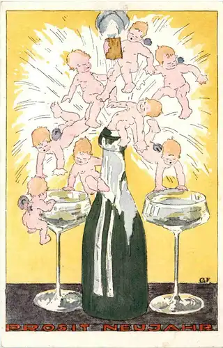 Prosit Neujahr - Kinder aus der Flasche -632042