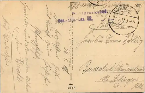 Bombengrüsse aus dem Felde - Kriegsjahr 1916 - Feldpost Res Feld Laz. 52 -633086