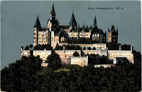 Burg hohenzollern - Litho - Künstler AK Eugen Felle -631926
