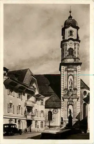 Mittenwald, Goethehaus und Pfarrkirche -505512