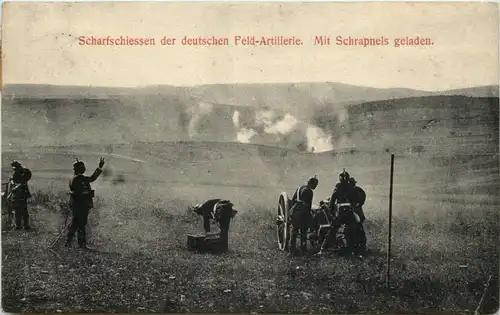Scharfschiessen der deutschen Feld-Artillerie -632670