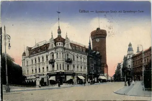 Cottbus, Spremberger Strasse mit Turm -398486