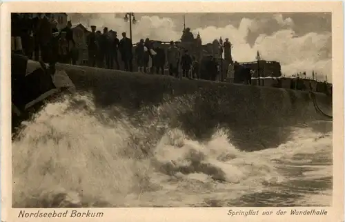 Nordseebad Borkum - Springflut vor der Wandelhalle -632826