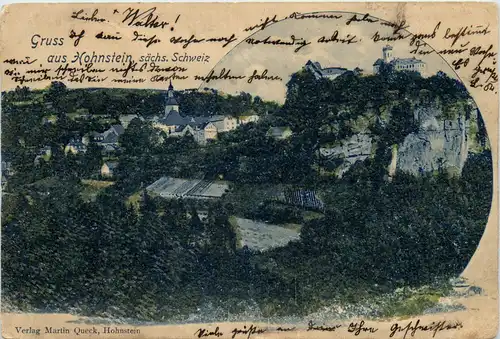 Gruss aus Hohnstein - Karte mit Plastikperlen -631582