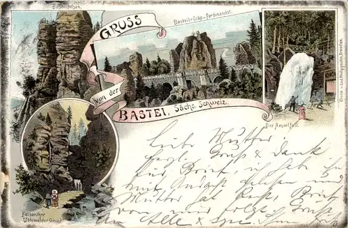 Gruss von der Bastei - Litho -631662