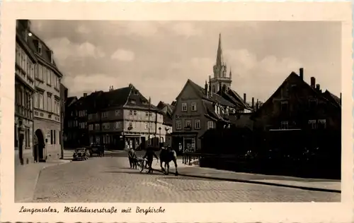 Langensalza, Mühlhäuserstrasse mit Bergkirche -506072