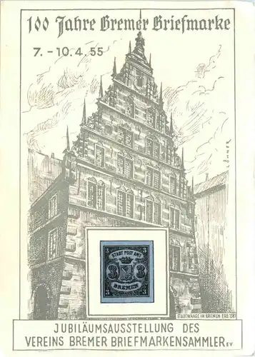 Bremen - 100 Jahre Bremer Briefmarke 1955 -633332