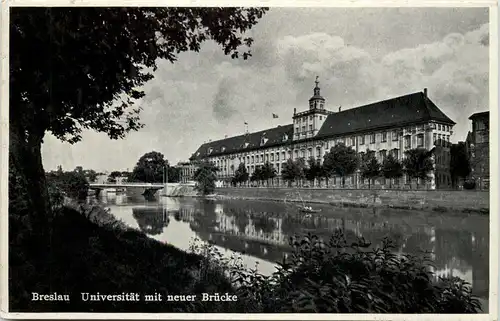 Breslau - Universität mit neuer Brücke -633320