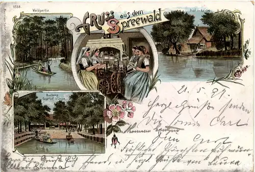 Gruss aus dem Spreewald - Leipe - Litho -494986