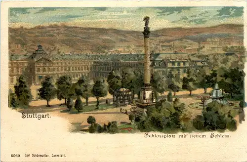 Stuttgart - Schlossplatz - Litho -633648