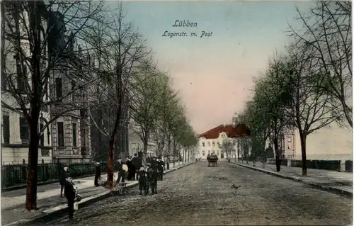 Lübben - Logenstrasse mit Post -495006