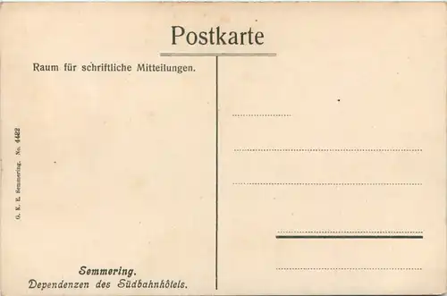 Semmering - Dependenzen des Südbahnhotels -633794