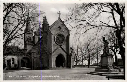 Neuchatel, Collegiale et monument Farel -506912