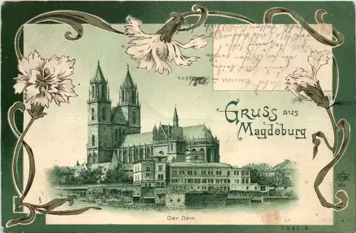 Gruss aus Magdeburg - Litho -633650