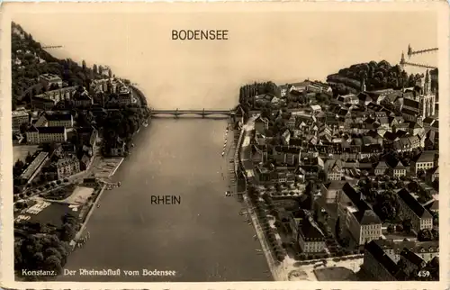 Konstanz, der Rheinabfluss vom Bodensee -521860