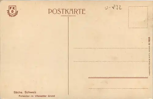 Sächs. Schweiz, Felsentor im Utterwaldergrund -521174