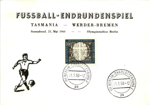 Fussball Endrundenspiel Tasmania Werder Bremen 1960 -634634