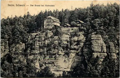 Sächs. Schweiz, der Brand b ei Hohnstein -521286