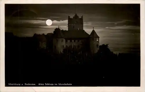 Meersburg, altes Schloss im Mondschein -521366