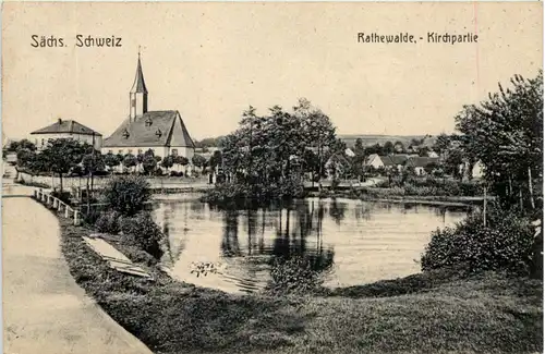 Sächs. Schweiz, Rathewalde, Kirchpartie -522296