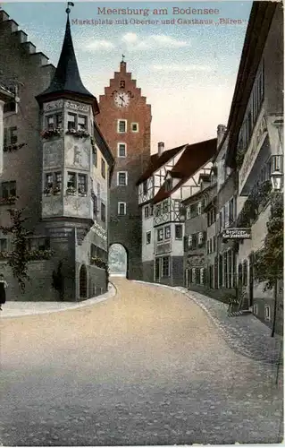 Meersburg, Marktplatz mit Obertor und Gasthaus Bären -522820