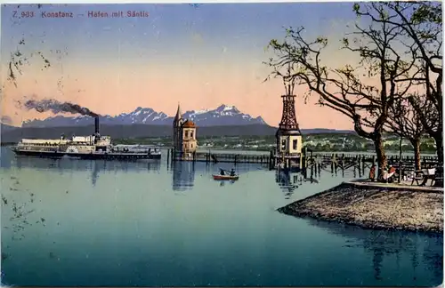 Konstanz, Hafen mit Säntis -521852