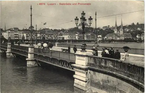 Luzern - Seebrücke und Promenade -605612