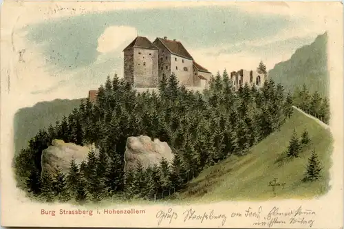 Burg Strassberg in Hohenzollen - AK Eugen Felle -605692